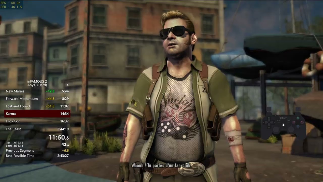 Infamous 2 Any% (Hard) Speedrun in 2:33:07 (Emulator)