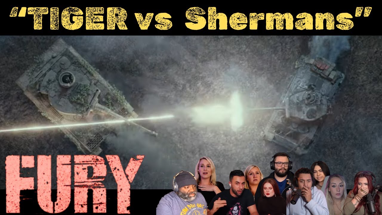 Fury (2014) TIGER TANK VS SHERMANS - FIRST TIME REACTIONS