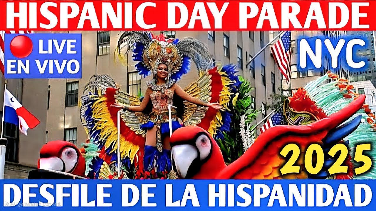 Hispanic Day Parade NYC LIVE 🌐 Desfile de la Hispanidad de NY 2025 en vivo | Nor'easter Heavy Rain