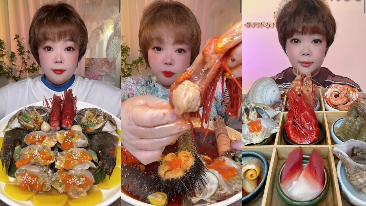 Eat shrimp 🦐🦐🦐 oysters Seafood  shrimp🦞 eggs shrimp 🦐#lopster #seafood #chinesefood,