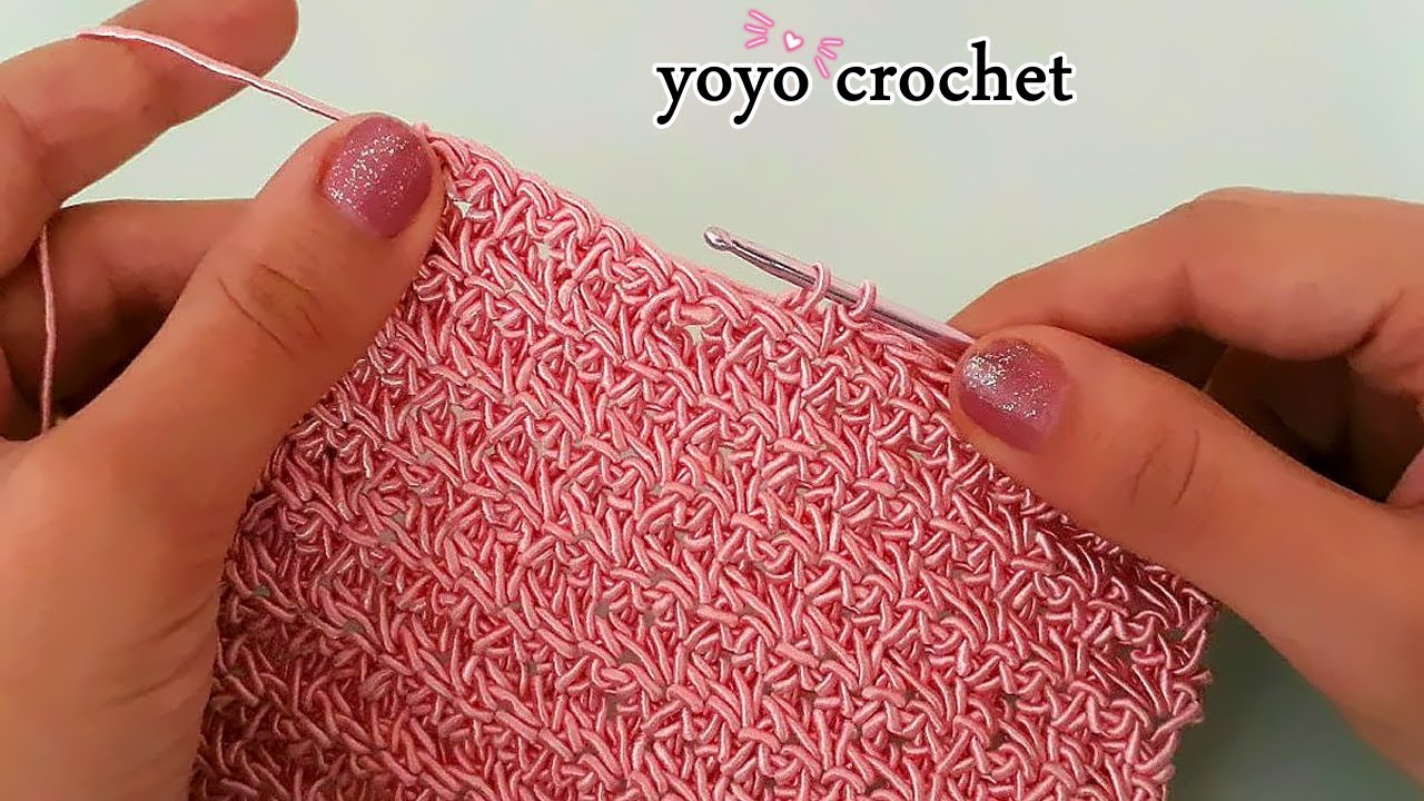 كروشية غرزة رائعة جديدة !!! للشنط /تكرار سطر واحد فقط  - crochet stitch for bags#يويو_كروشية