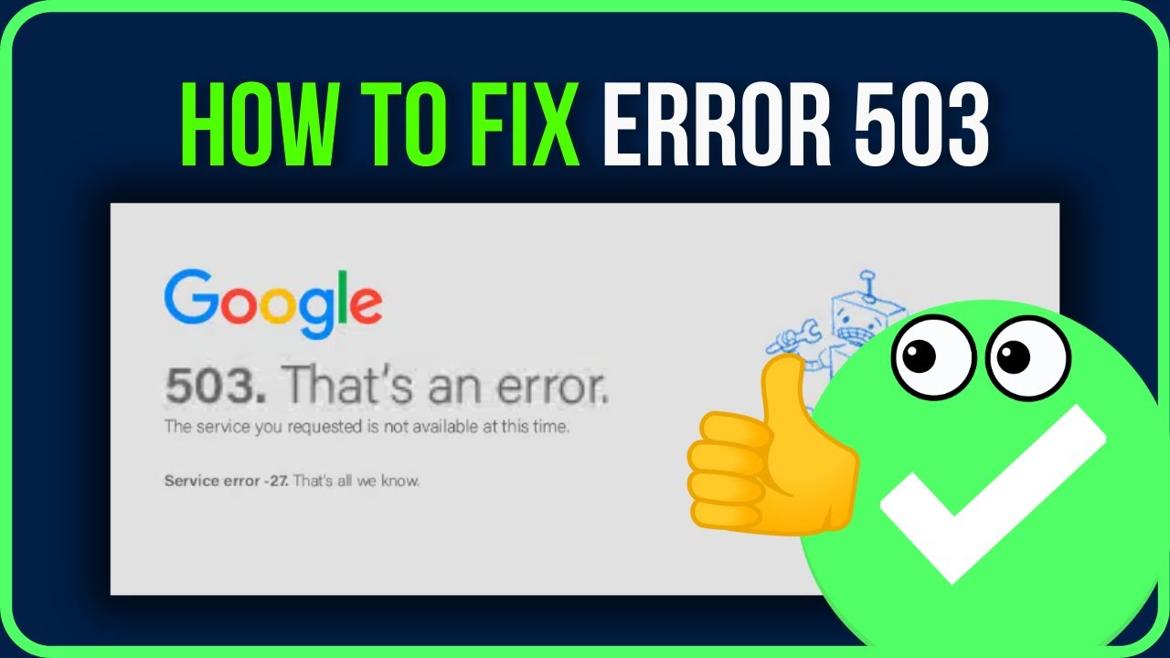 [FIXED] ERROR 503 | How to Fix Http Error 503 Problem