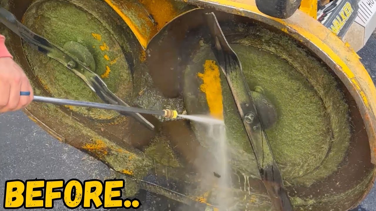 PRESSURE WASHING dirty walker mowers! #landscaping #pressurewashing #satisfying