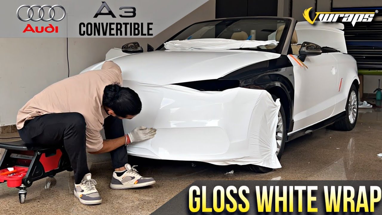 Audi A3 Convertible Wrapped In Gloss White ❤️‍🔥OLD TO NEW ❤️‍🔥 @VwrapsSikar