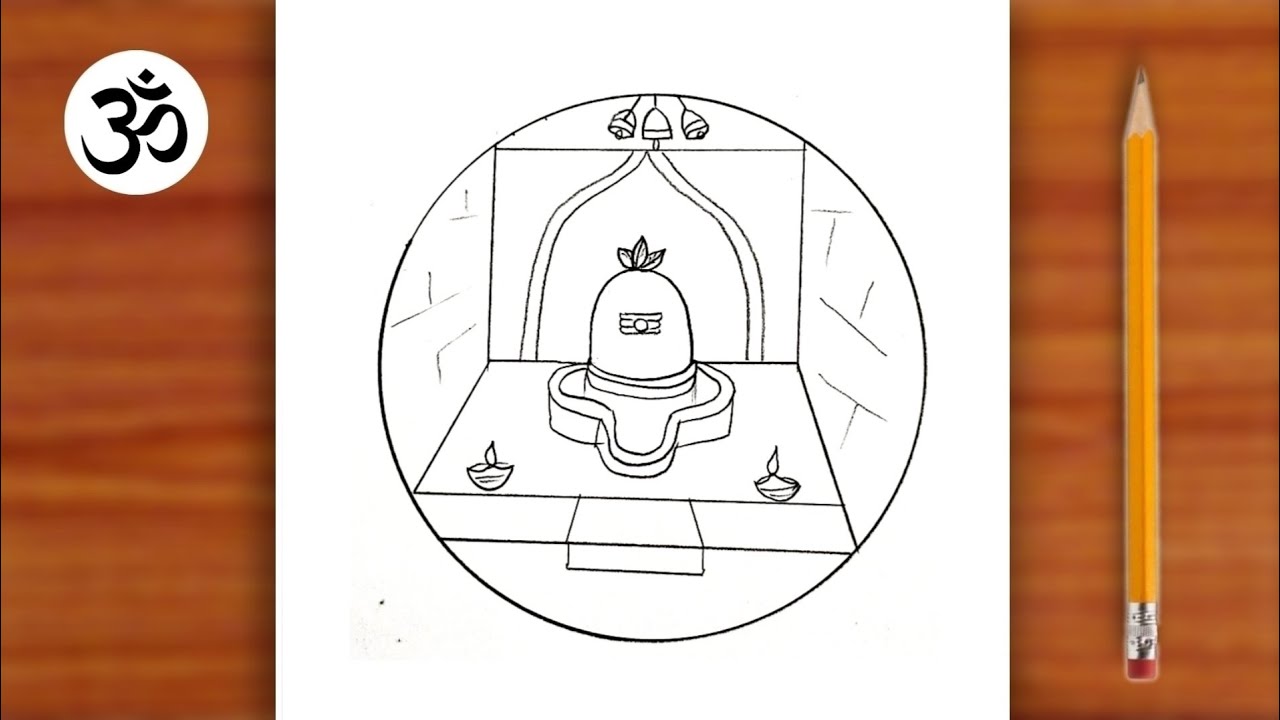 How To Draw Shivling In Circle || Shivalingam Drawing || Easy God Drawing || Chitra