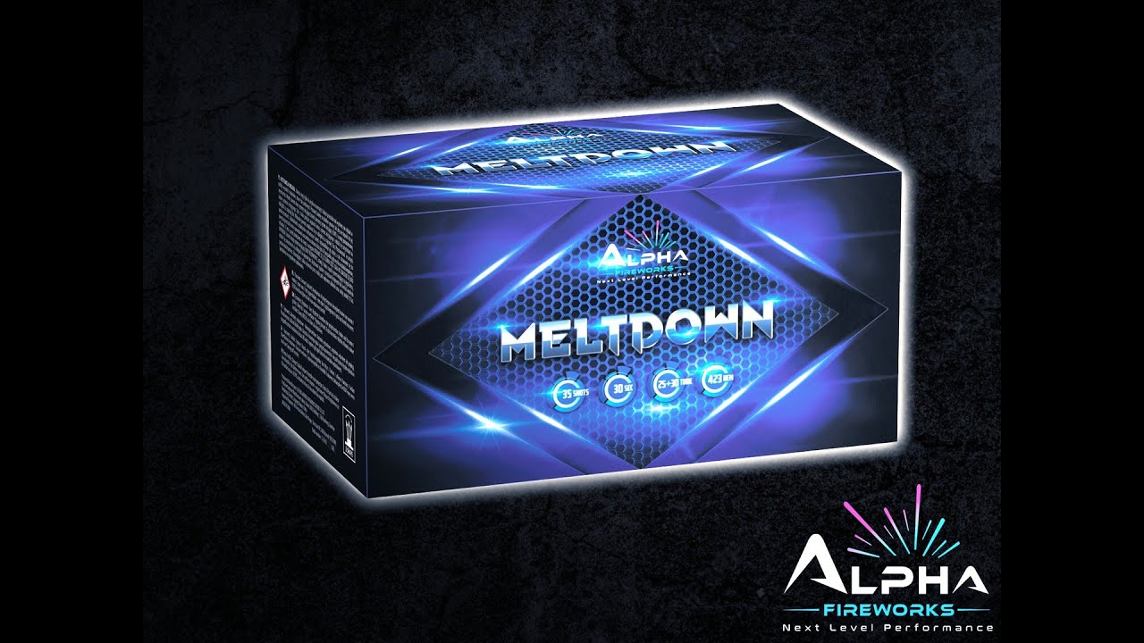 Meltdown 35 shots cake Alpha Fireworks