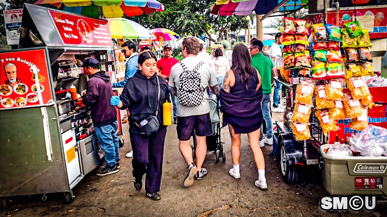 𝗣𝗔𝗥𝗞𝗦𝗜𝗗𝗘 𝗠𝗔𝗥𝗞𝗘𝗧: Street Vendors Line Palisades Park as Foot Traffic Flows