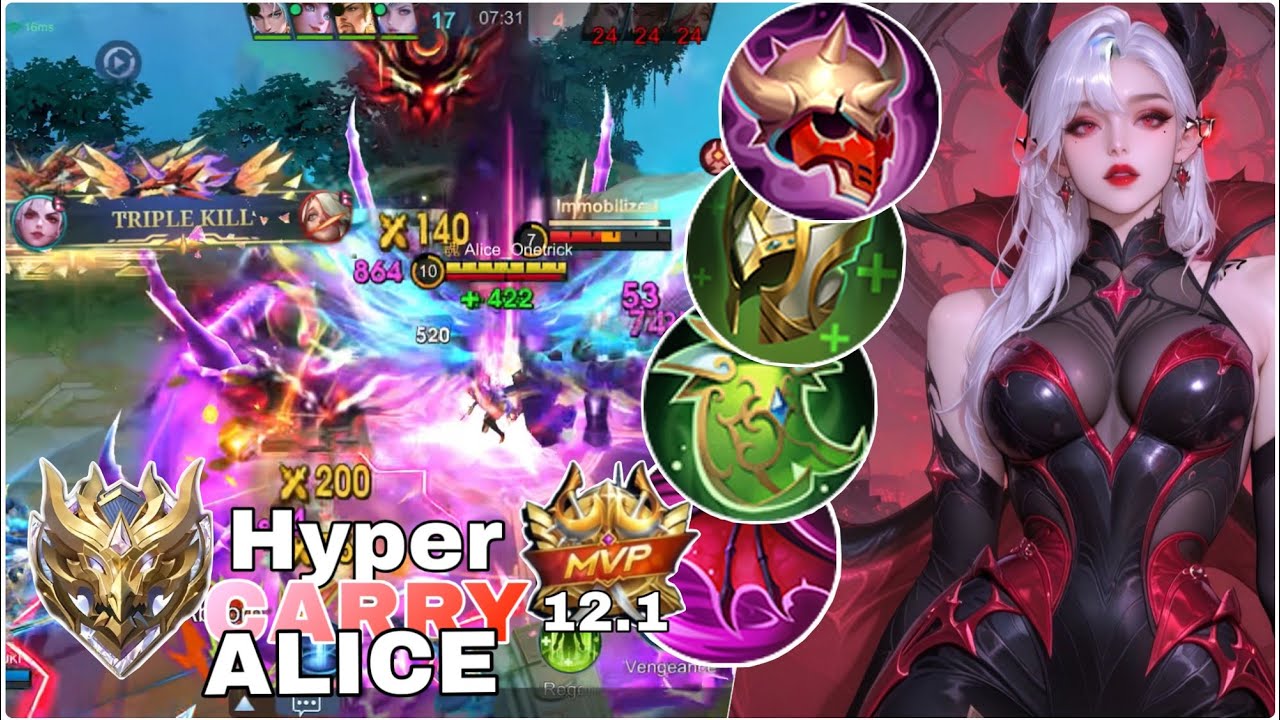How To Alice Vs Benedetta Exp Lane Full Gameplay: Global No.8 Alice | No Edit | MLBB