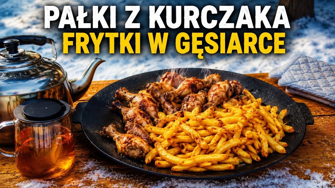 44. PAŁKI Z KURCZAKA I FRYTKI Z GĘSIARKI W ZIMOWEJ SCENERII 😋