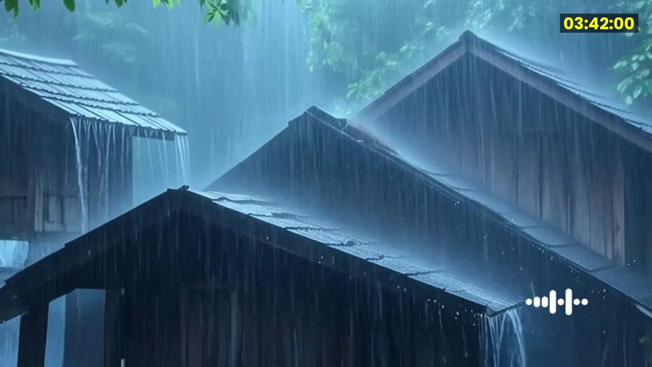 Freedom From Stress to Sleep Instantly with Heavy Rain & Vicious Thunder Sounds on Tin Roof at Night