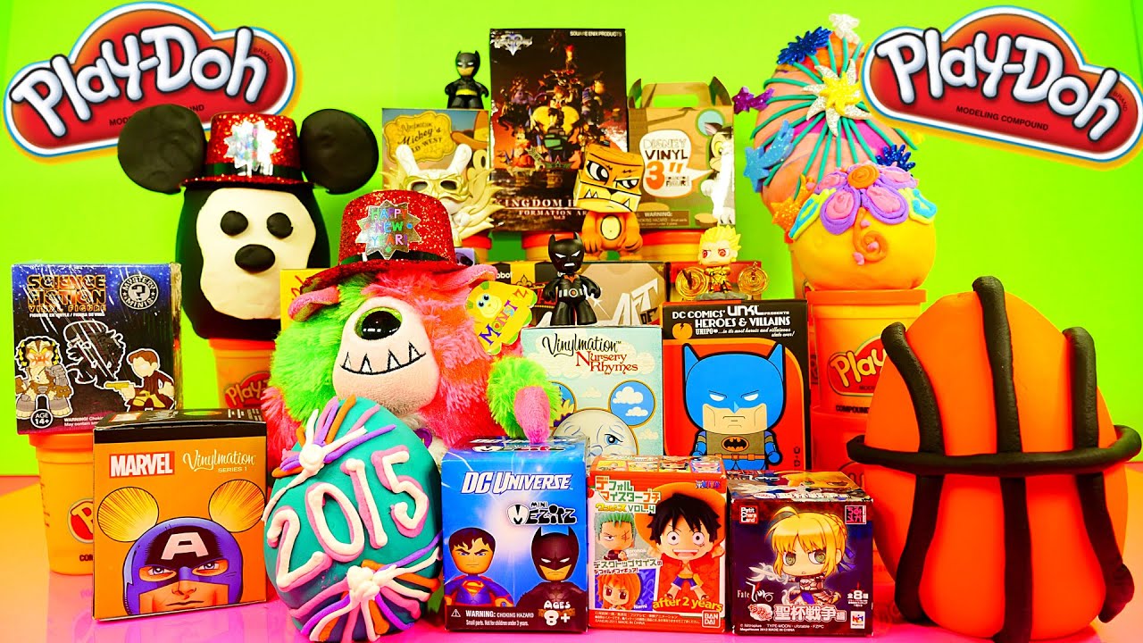 Play Doh Eggs Surprise Toys DC Marvel Disney Mickey Mouse Vinylmations Kingdom Hearts Playdough