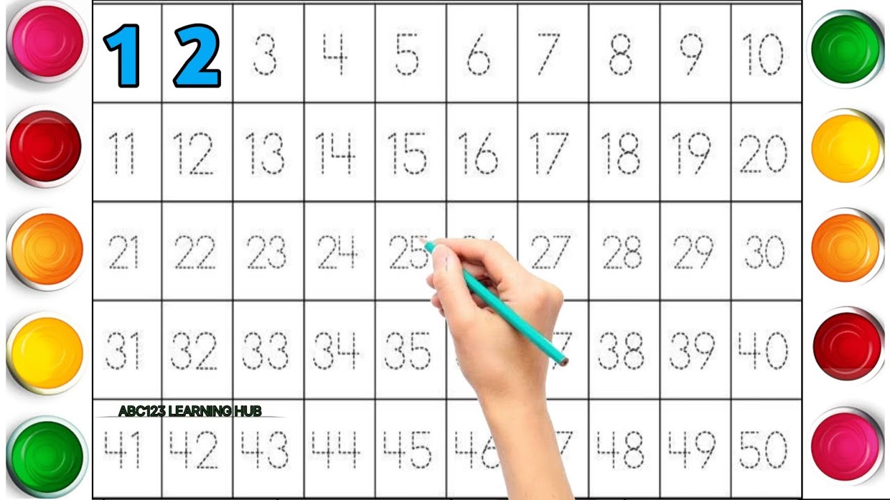 👉 Numbers 1 to 50 for Kids | Counting, Tracing & Writing Practice | Preschool Learning 