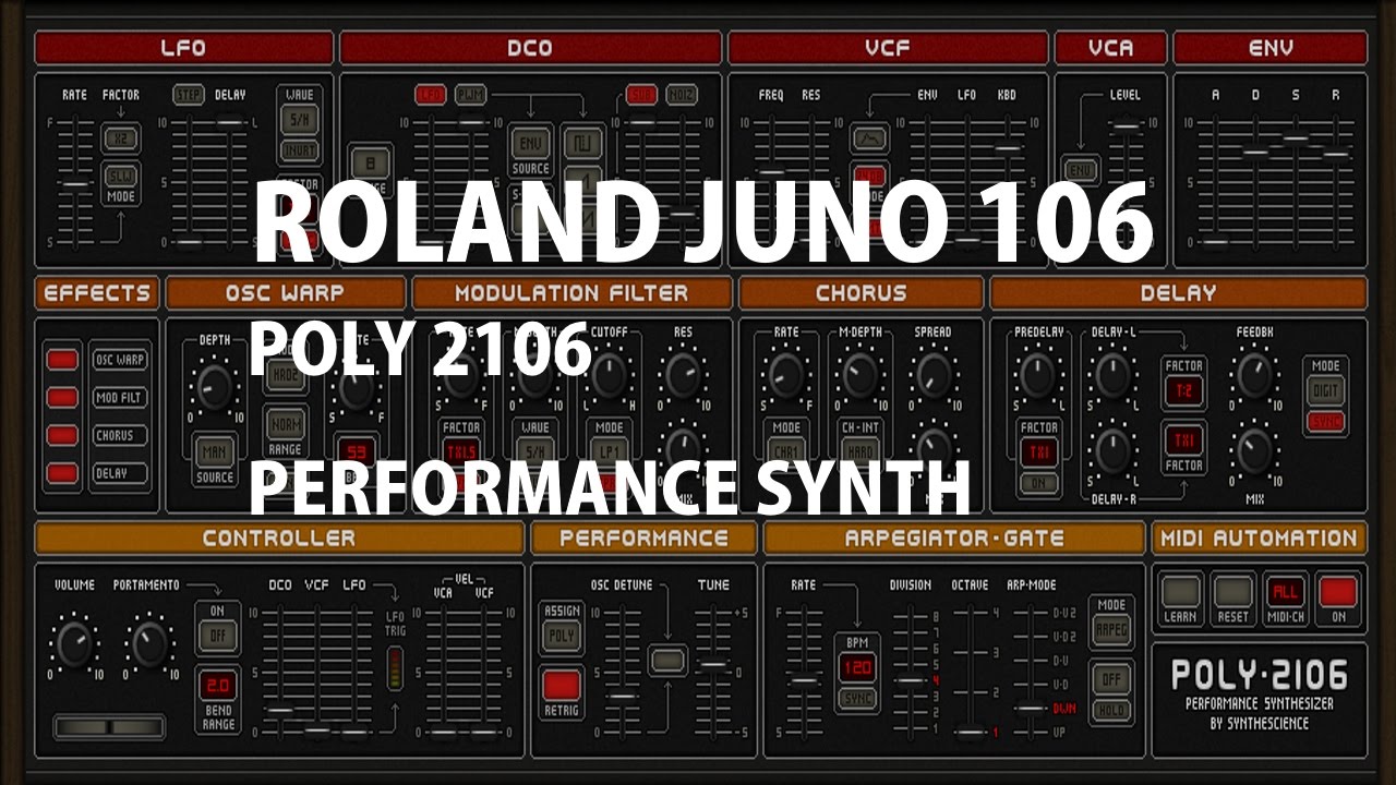 Roland Juno 106 - Emulation Test Track- 