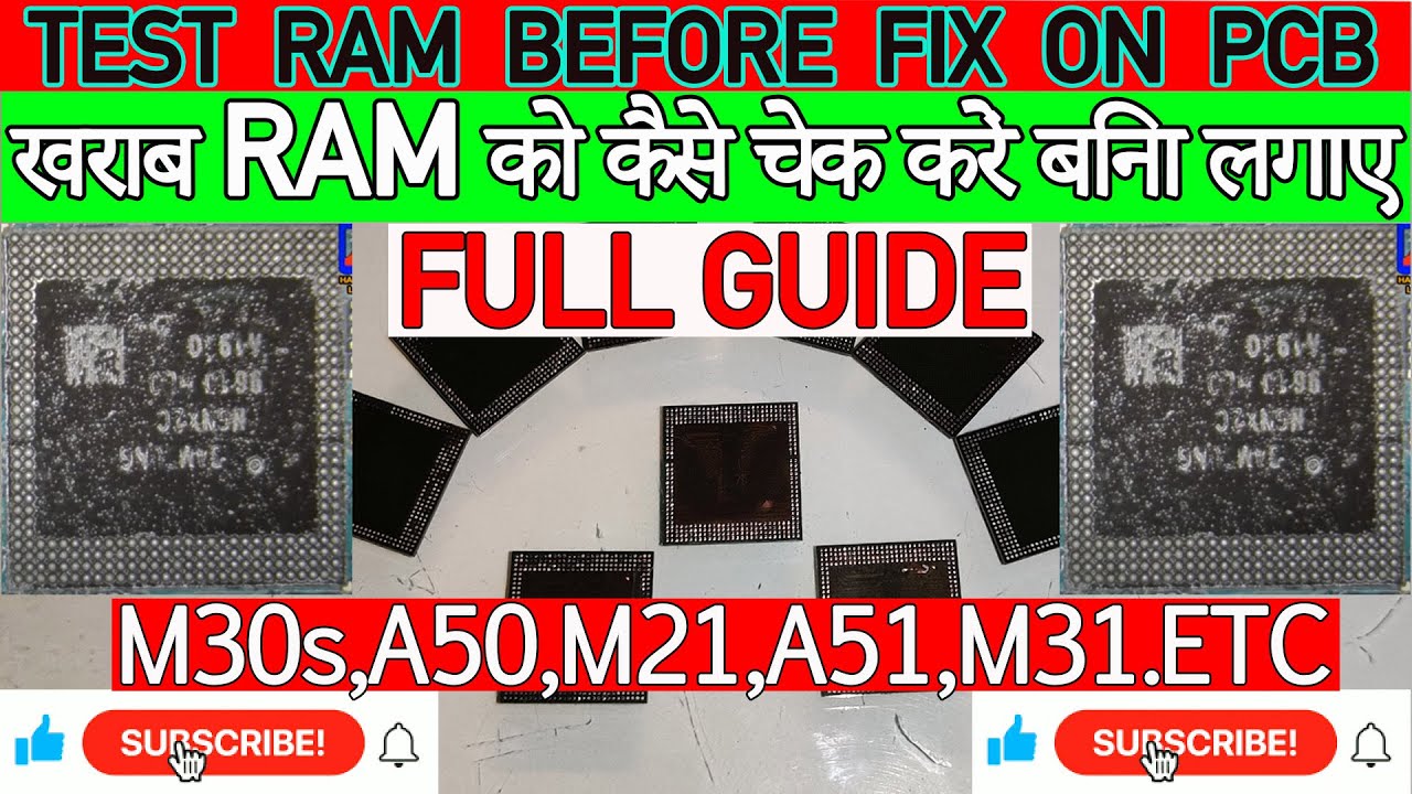 (हिंदी मैं)HOW TO TEST RAM BEFORE FIX ON PCB(खराब RAM को कैसे चेक करें बिना लगाए),A,M,NOTE SERIES