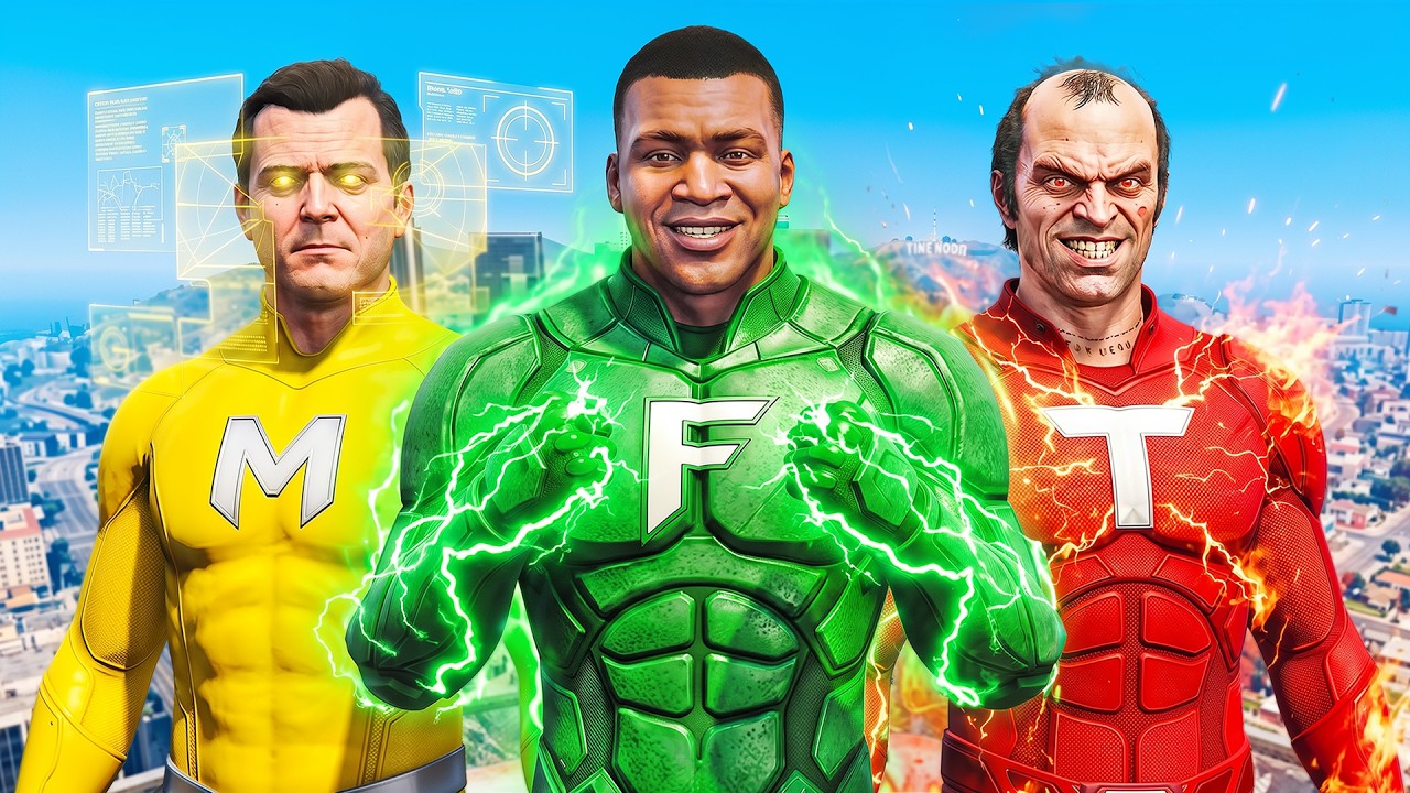 Майкл, Франклин и Тревор стали СУПЕРГЕРОЯМИ в GTA 5!