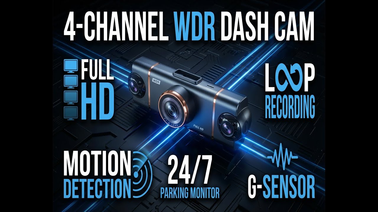 This 4 Channel Dashcam Captures Everything Happening Around Your Vehicle
