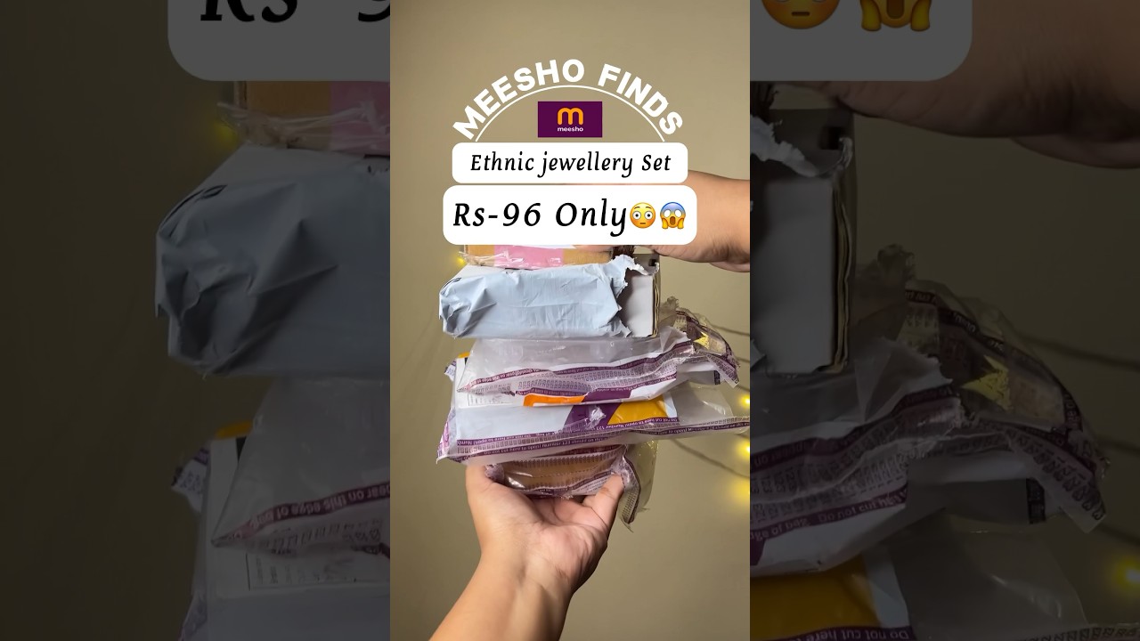 Meesho Ethnic Necklace Set || 96 Rs only || jewellery set haul #meeshofinds #unboxing #shorts