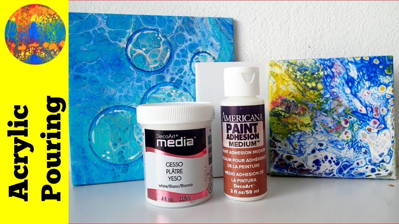 Acrylic Pouring on Ceramic Tiles: Prepare and Create [Gesso vs Adhesion Medium]