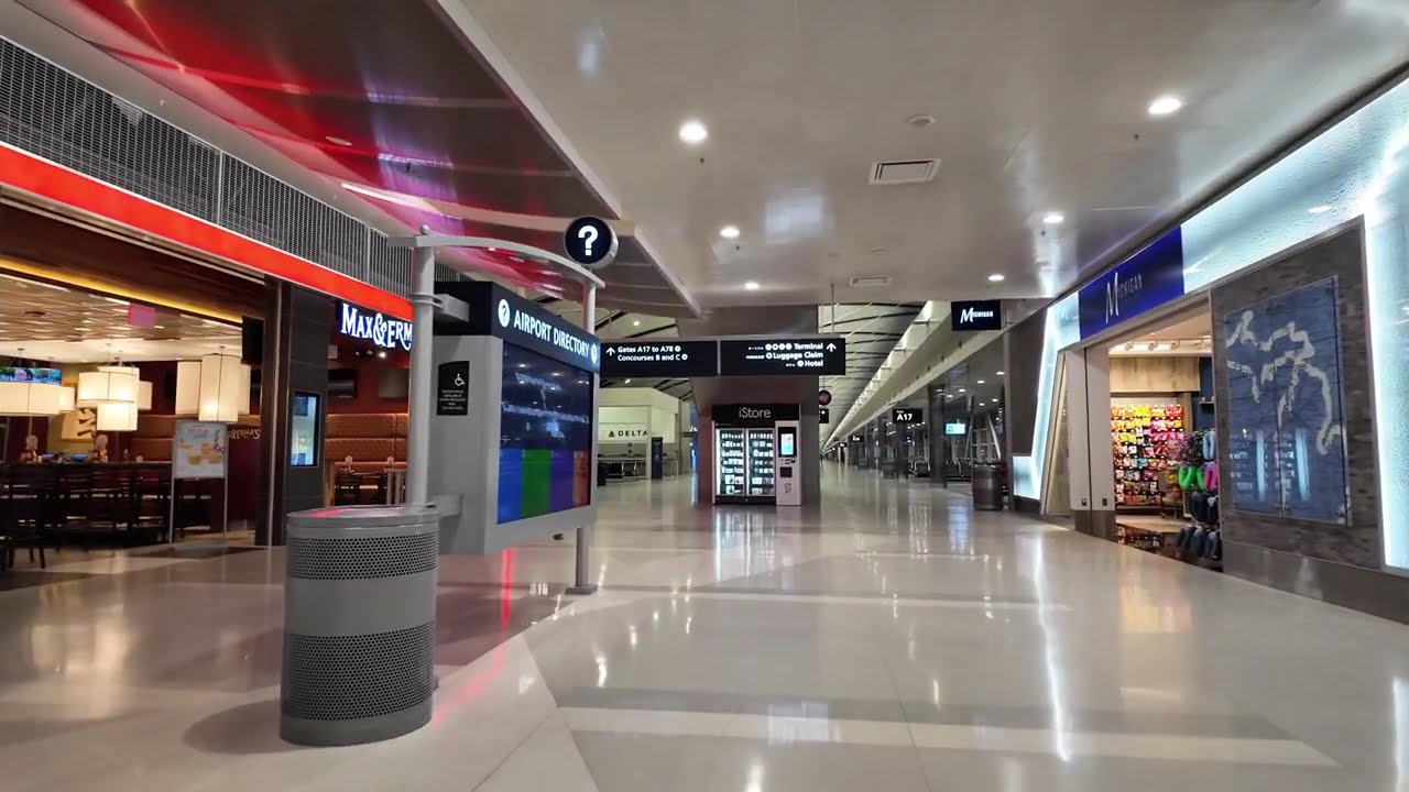 Detroit Metro Airport 2025 Walking Tour // 4K Virtual Walking Tour