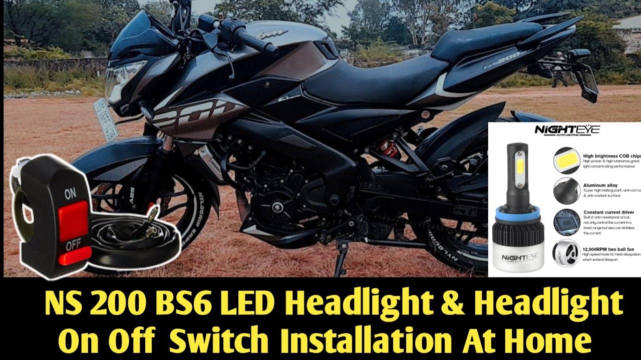 Pulsar NS 200/160 BS6 2022 LED Headlight Installation / Headlight On Off Switch Installation At Home