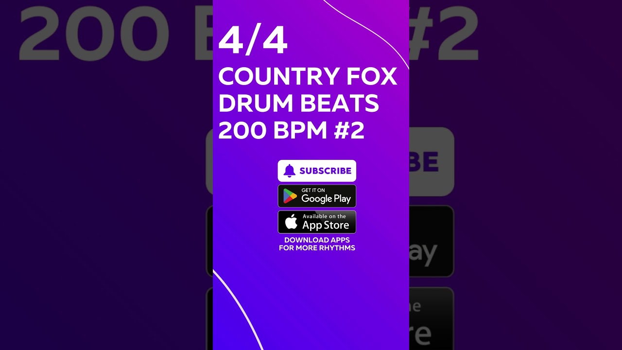 Variation-2 4/4 COUNTRY FOX DRUM BEATS 200 BPM - Rhythm Pattern