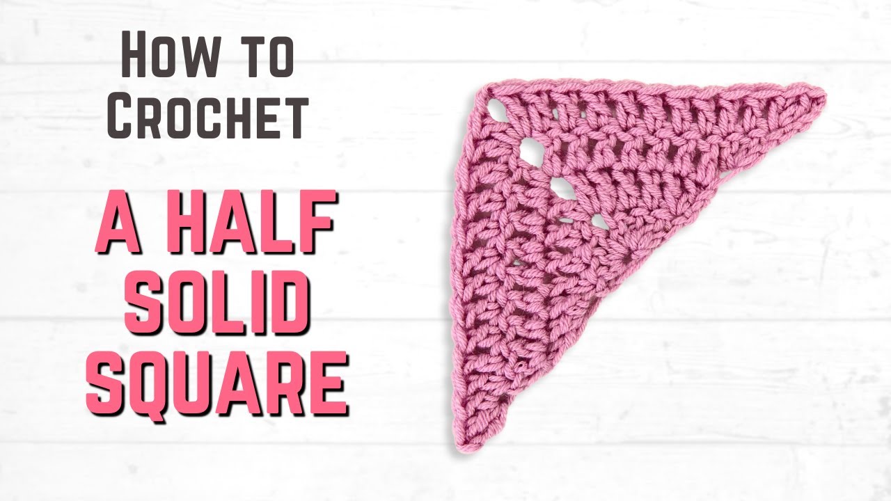 How to Crochet a HALF SOLID Granny Square | Solid Granny Triangle