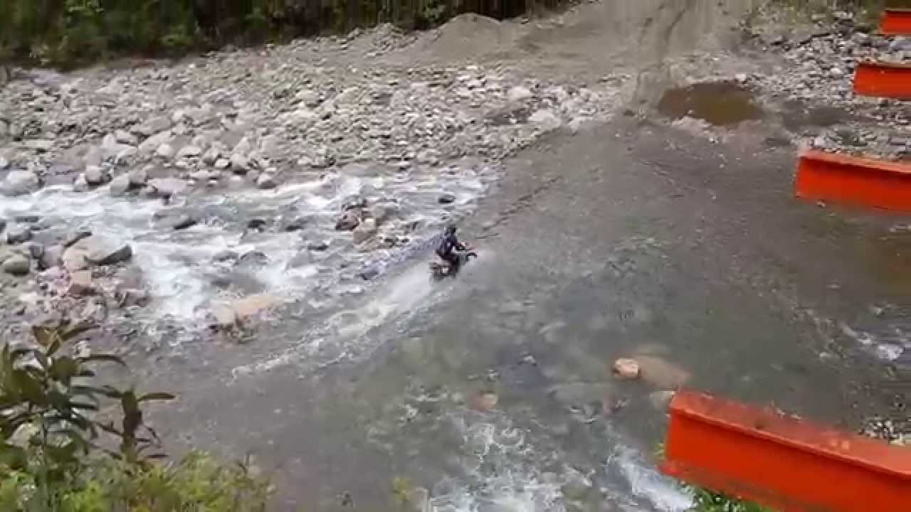 Peru motorcycle water crossing