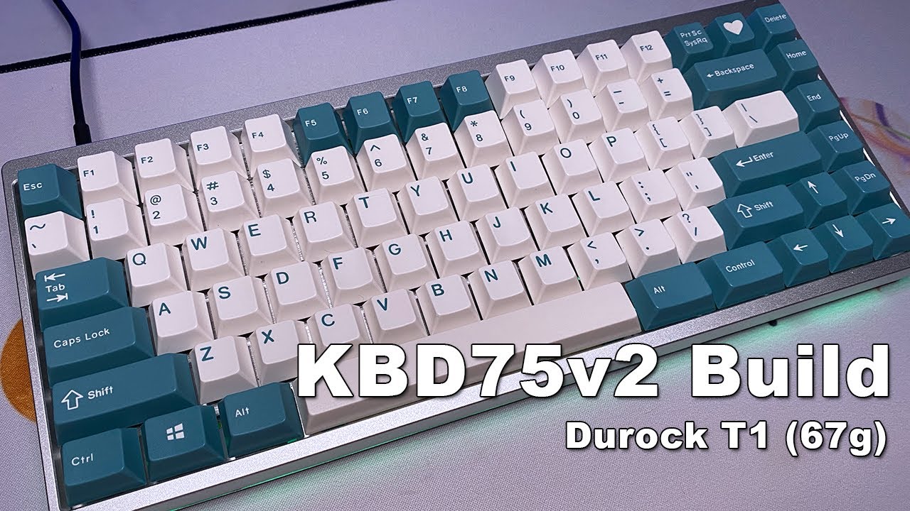 KBD75v2 with Durock T1 (lubed and filmed) Build