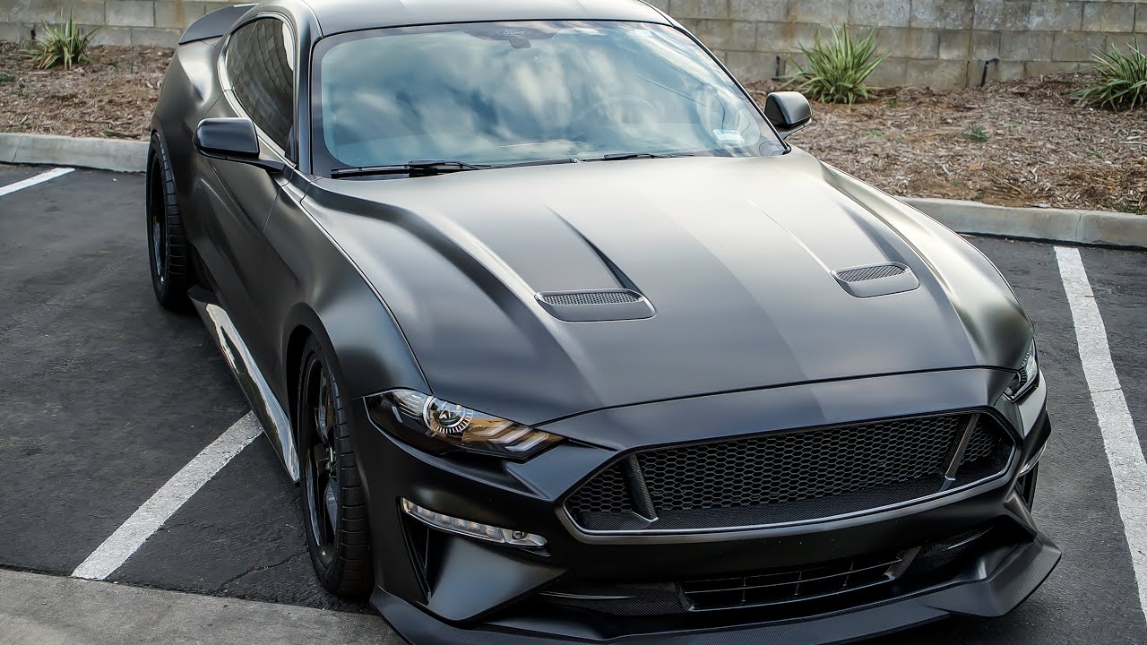 Satin Black Hood WRAP! 2018 FORD Mustang!!