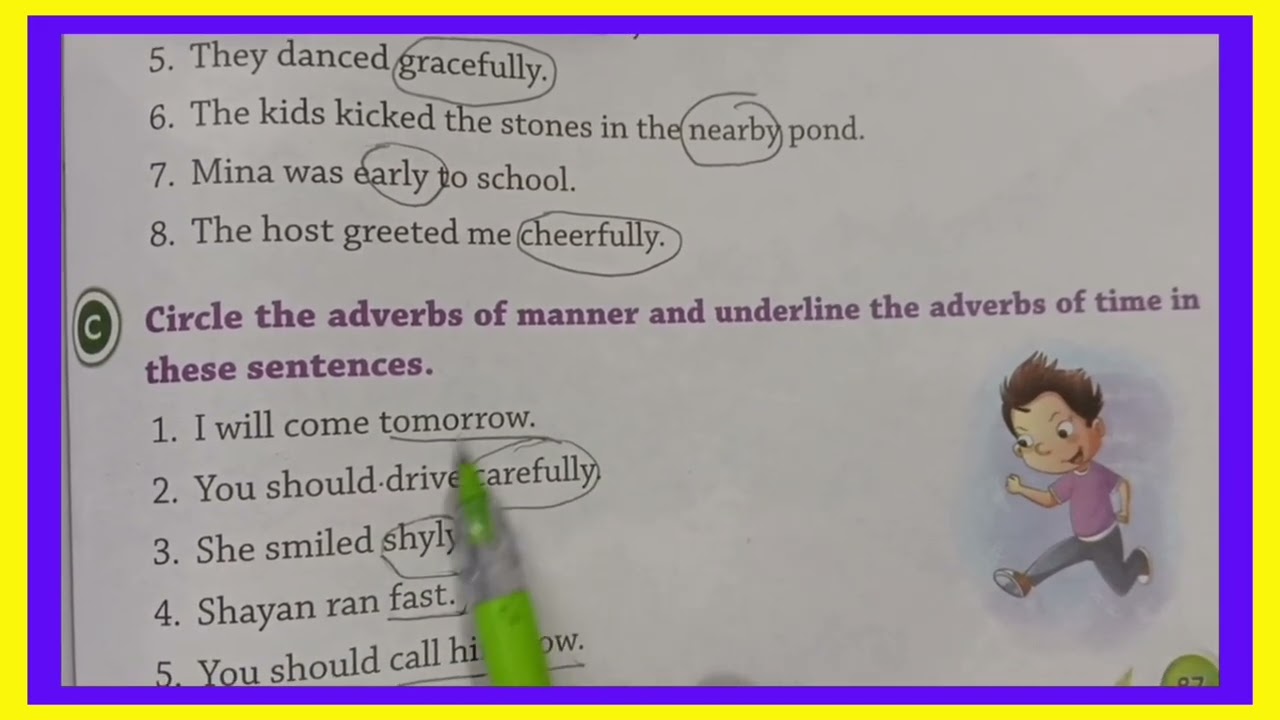 Circle the adverbs in the sesentences ||Adverbs English Grammar||#ncert#shortsvideo#aps##class4