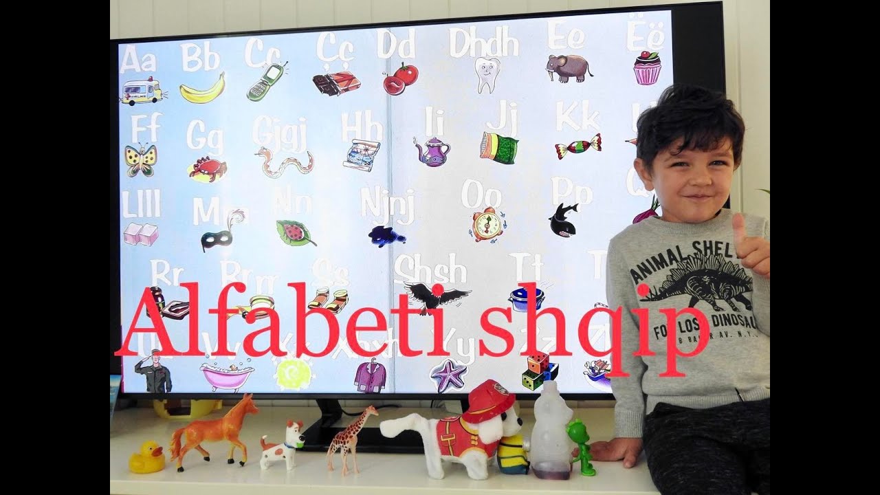 Alfabeti shqip, fjalë në gjuhën shqipe. Video edukative për fëmijë në shqip.