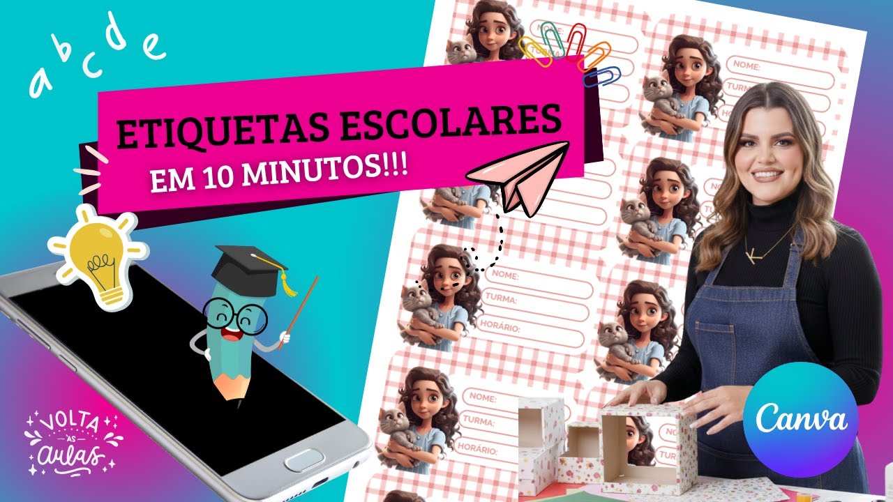 COMO CRIAR ETIQUETAS ESCOLARES NO CANVA EM 10 MINUTOS
