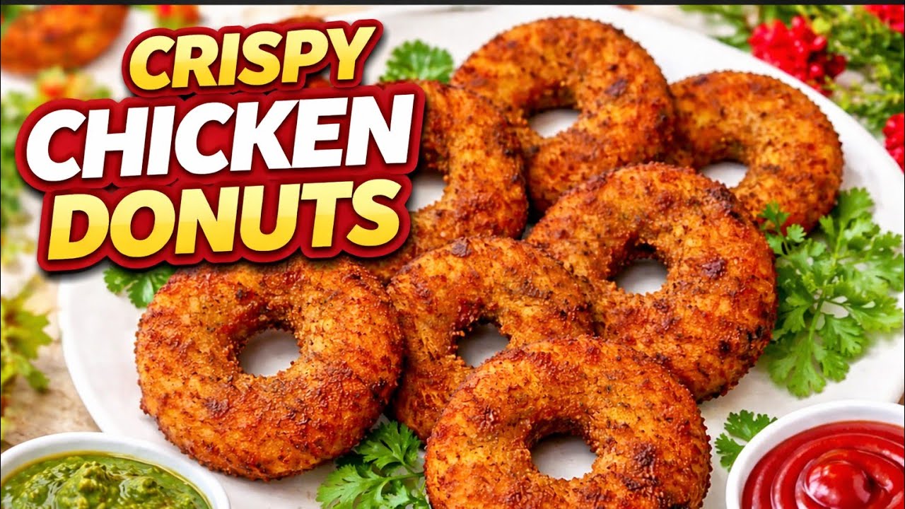 Crispy Chicken Donuts Recipe | Unique & Easy Snack Idea/Ramzan Special Chicken Donuts | Easy Iftar .