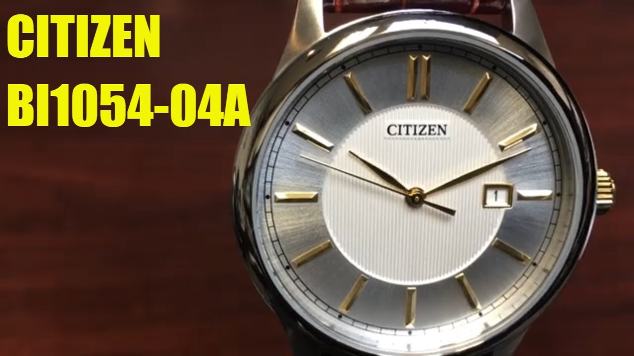 Citizen Steel Quartz Leather Strap Watch BI1054-04A