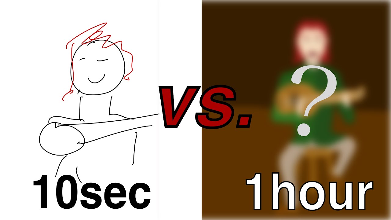 DRAWING KVOTHE in 10 SECONDS, 1 MINUTE, 10 MINUTES & 1 HOUR! | Name of the Wind
