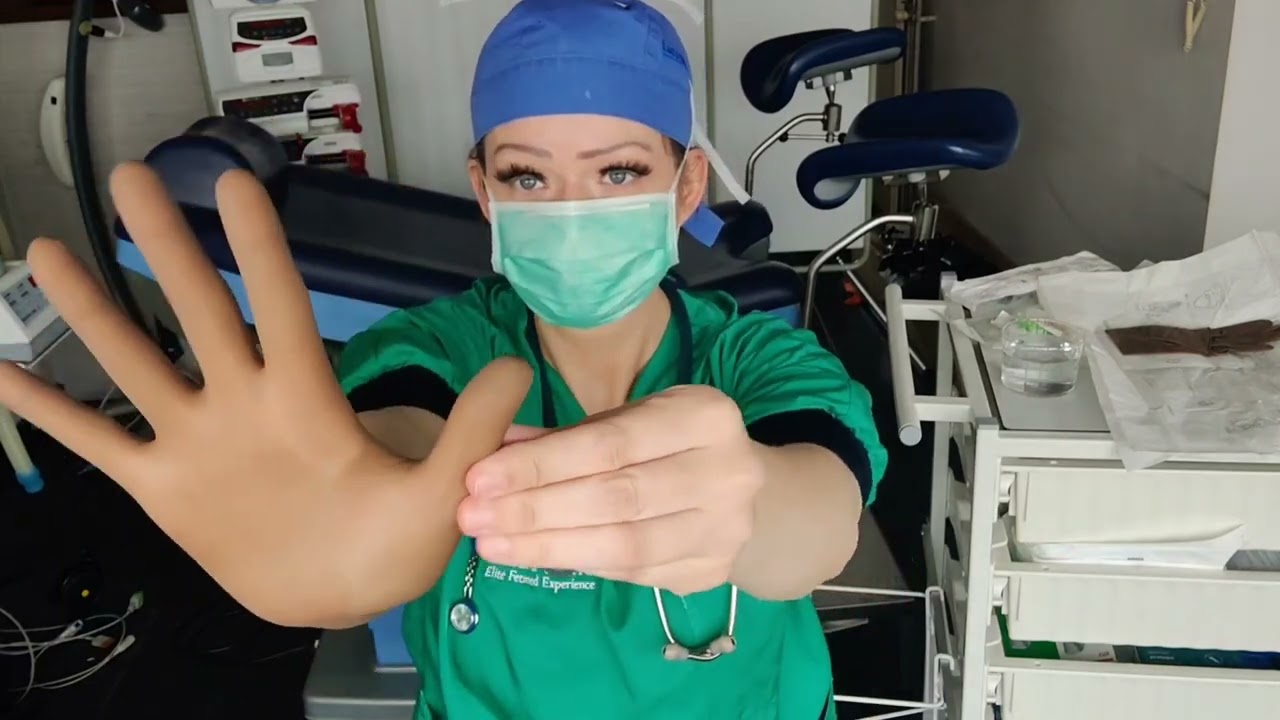 Demonstrating the fit of my Encore surgical gloves size 6.