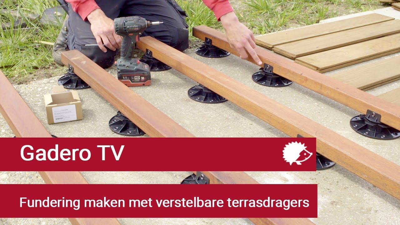 Gadero TV - Fundering maken met verstelbare terrasdragers