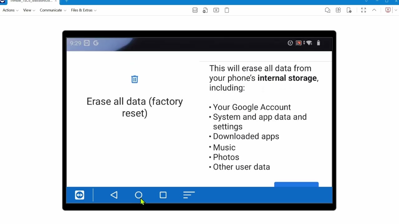 Trimble TSC5/TDC6 Android OS Updates & Factory Reset