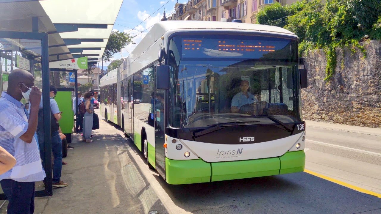 Trolleybus articul&eacute; HESS Swiss Trolley 3 TransN Neufch&acirc;tel