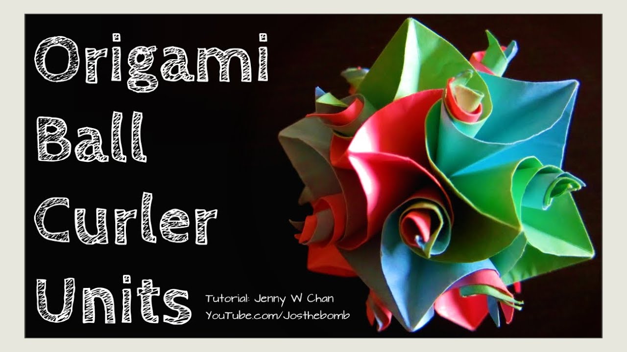How to Fold Origami Ball Kusudama - 12 Curler Units Flower Cuboctahedron