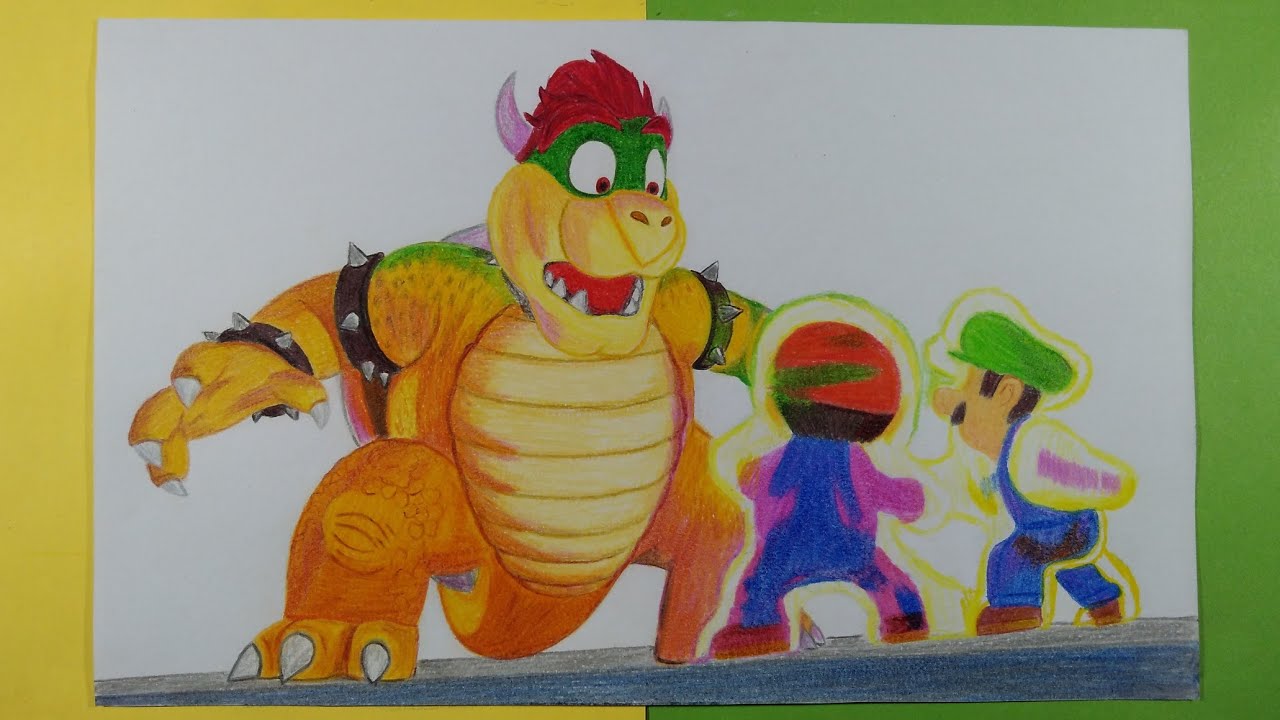 Dibujando a Mario y Luigi vs Bowser | Super Mario Bros. Movie | Drawing Mario and Luigi vs Bowser