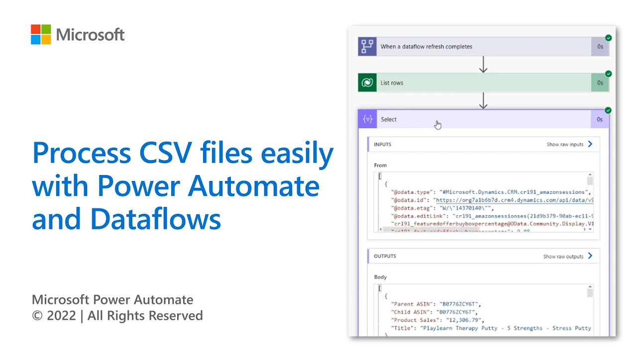 Простая обработка CSV-файлов с помощью Power Automate и Dataflows