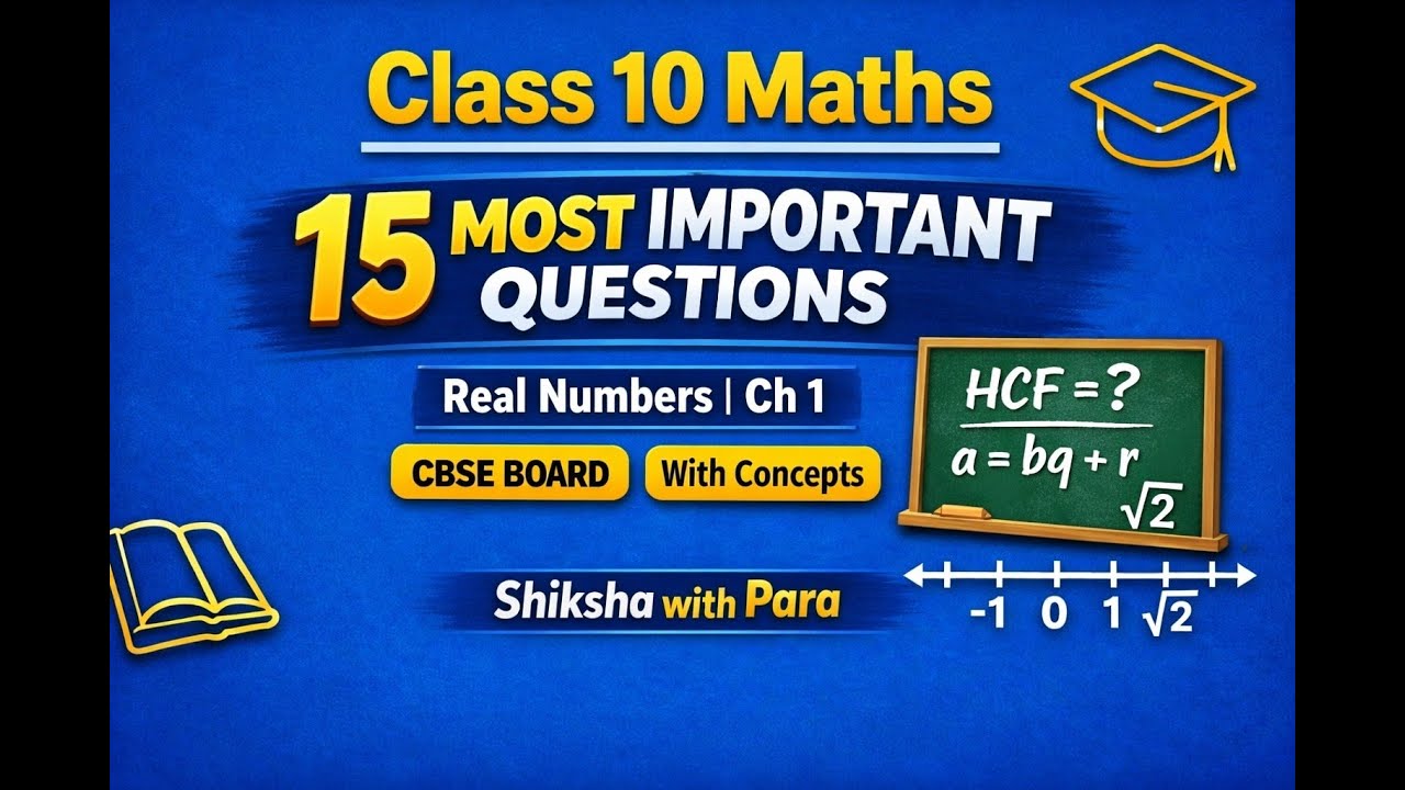 ⭐ CBSE Class 10 Maths Ch 1 | 15 Most Important Questions | Real Numbers | Concepts + PYQs