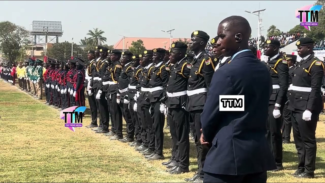 Firing exercise at the Independence Day celebration at MacCarthy Square in Banjul.