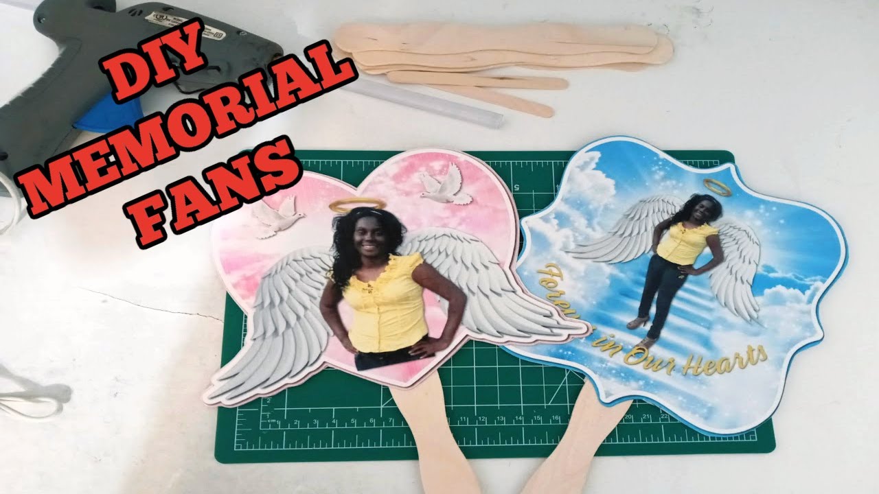 HOW TO MAKE A MEMORIAL FAN/ CELEBRATION OF LIFE/ SUPER EASY/ NO CRICUT!!