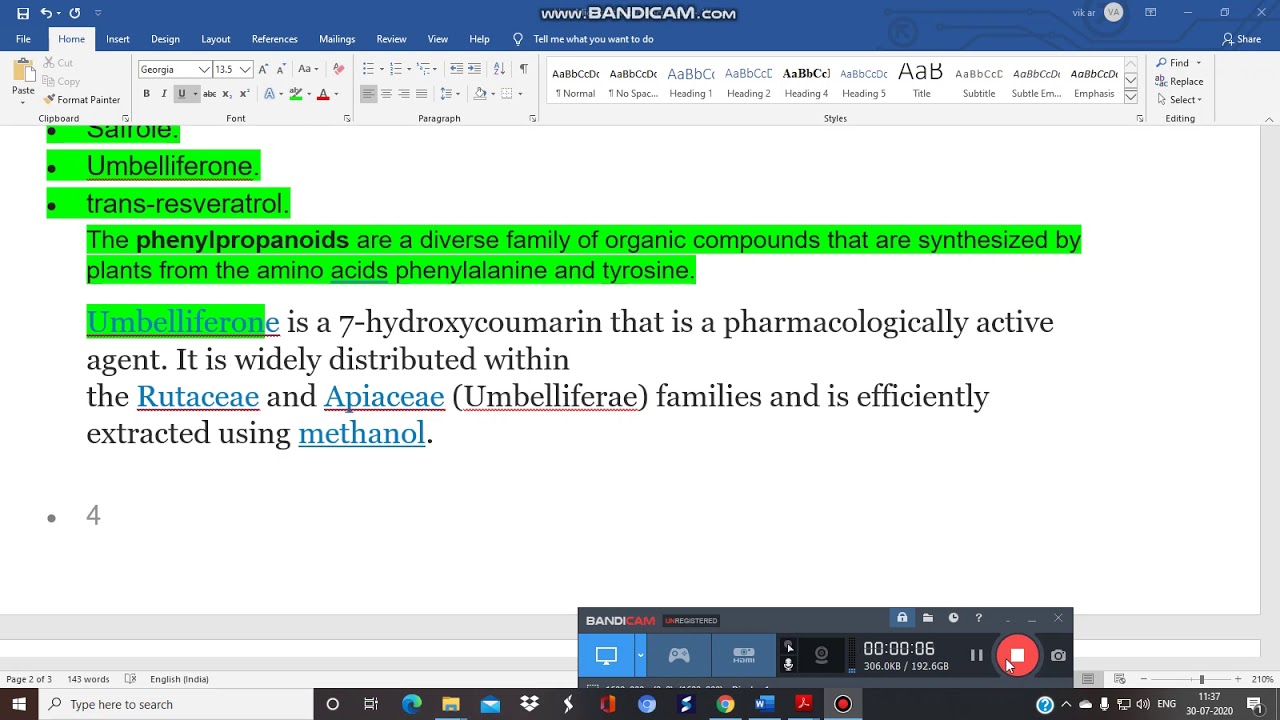 Phenylpropanoids