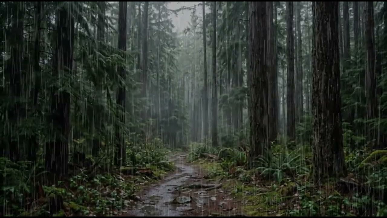 🌌🌧️🎵 Peaceful Rainstorm Ambience with Light Thunder – Deep Sleep & Stress Relief 😌🌿