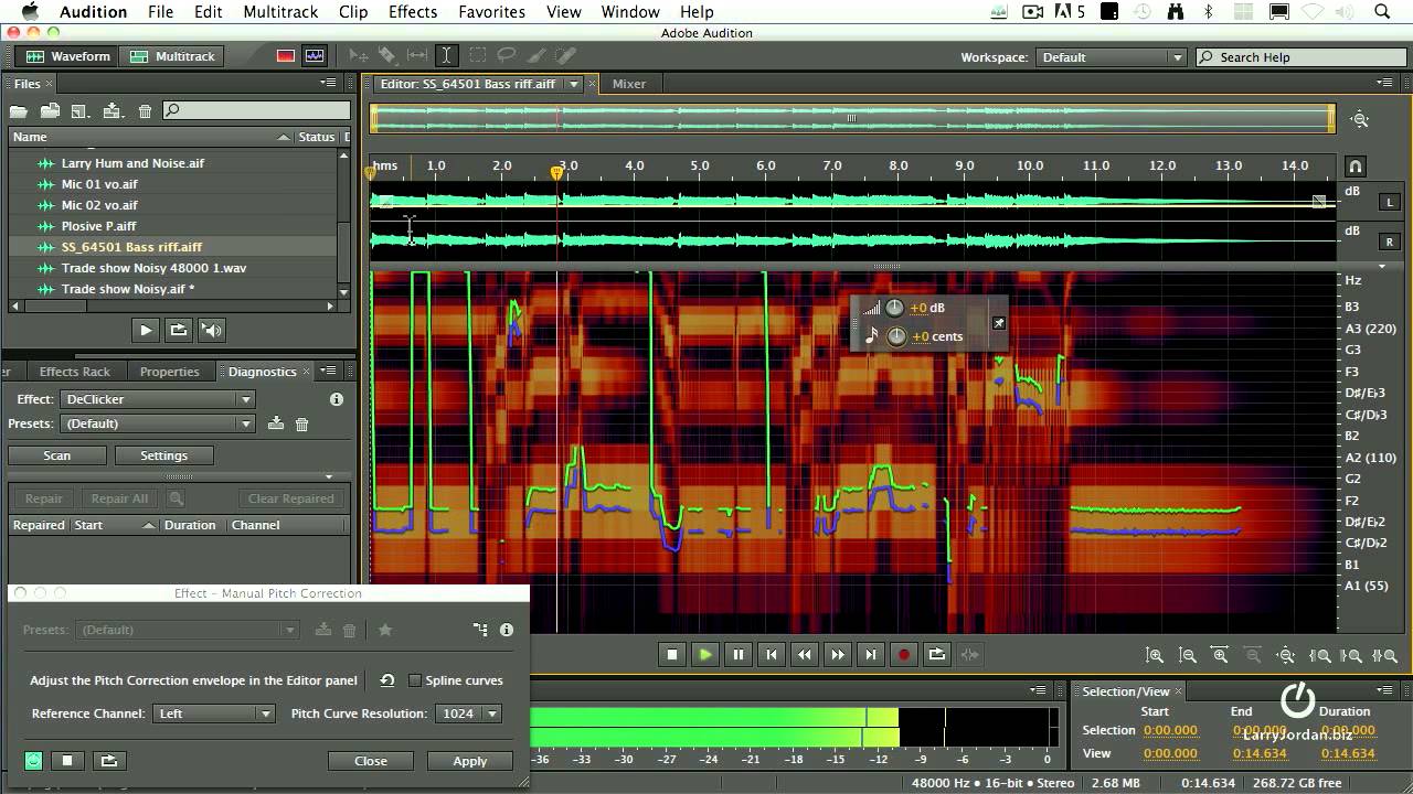 Adobe Audition - Change Pitch