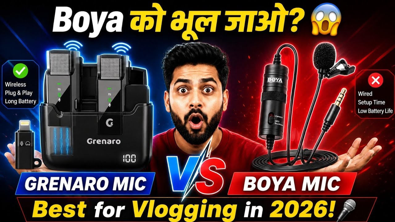 Boya को भूल जाओ? 😱 Grenaro vs Boya Mic: Best for Vlogging in 2026! 🎙️