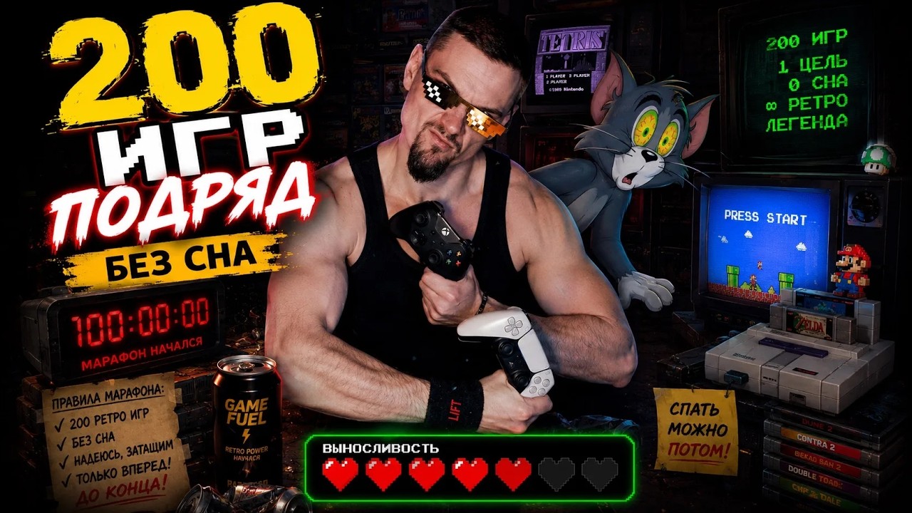 200 Игр без Сна | Адский Челлендж на Денди (Nes, Famicom, 8 bit) 7
